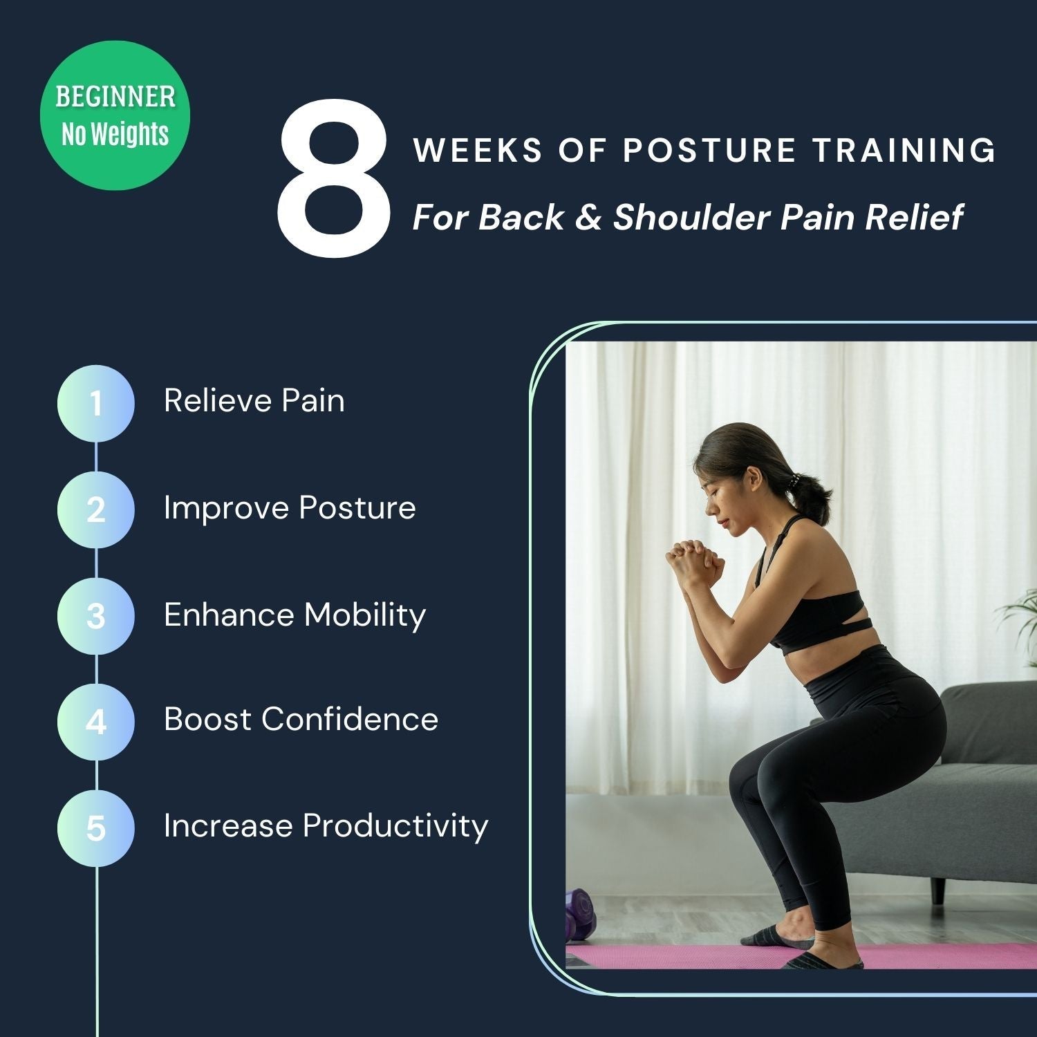 8 - Week Posture Training Program For Back and Shoulder Pain Relief - Cayatch Posture Corrector