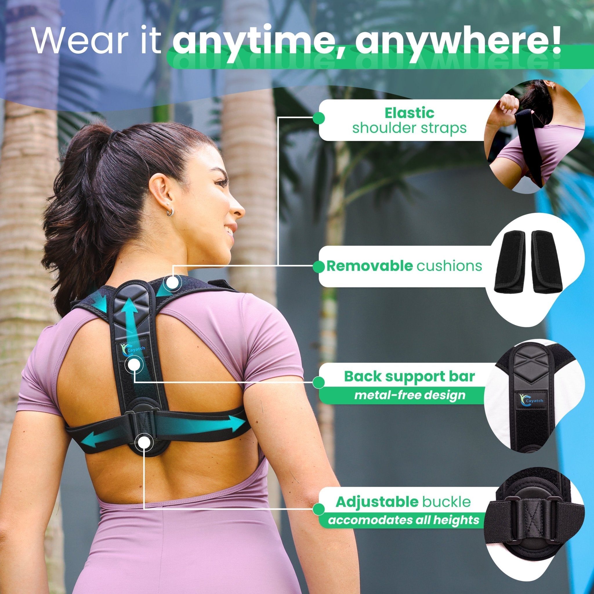 HSA FSA Back Brace Posture Corrector for Back and Shoulder Pain Relief Cayatch Posture Corrector